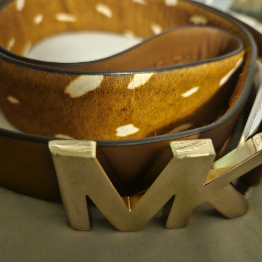 Micheal's Kors belt with cow print and fur